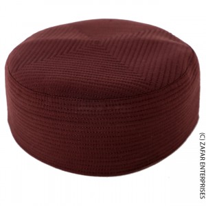 Maroon Premium Quality Quilted Turban Cap / Hat / Kufi IBZ-402-7